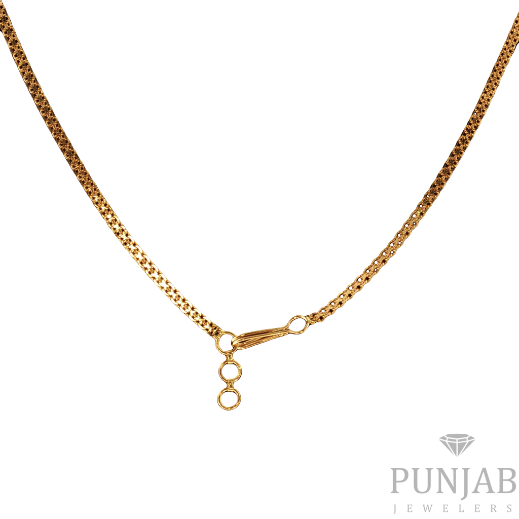 22K Minimalist Yellow Gold Double-Layered Cable Chain Necklace
