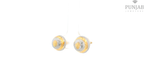 22K Two-Tone Yellow Gold Stud Earrings with Screw Back