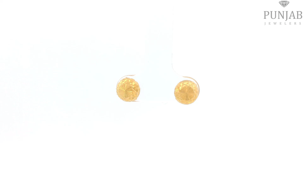 22K Yellow Gold Fancy Stud Earrings with Screw Back
