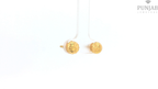 22K Yellow Gold Fancy Stud Earrings with Screw Back
