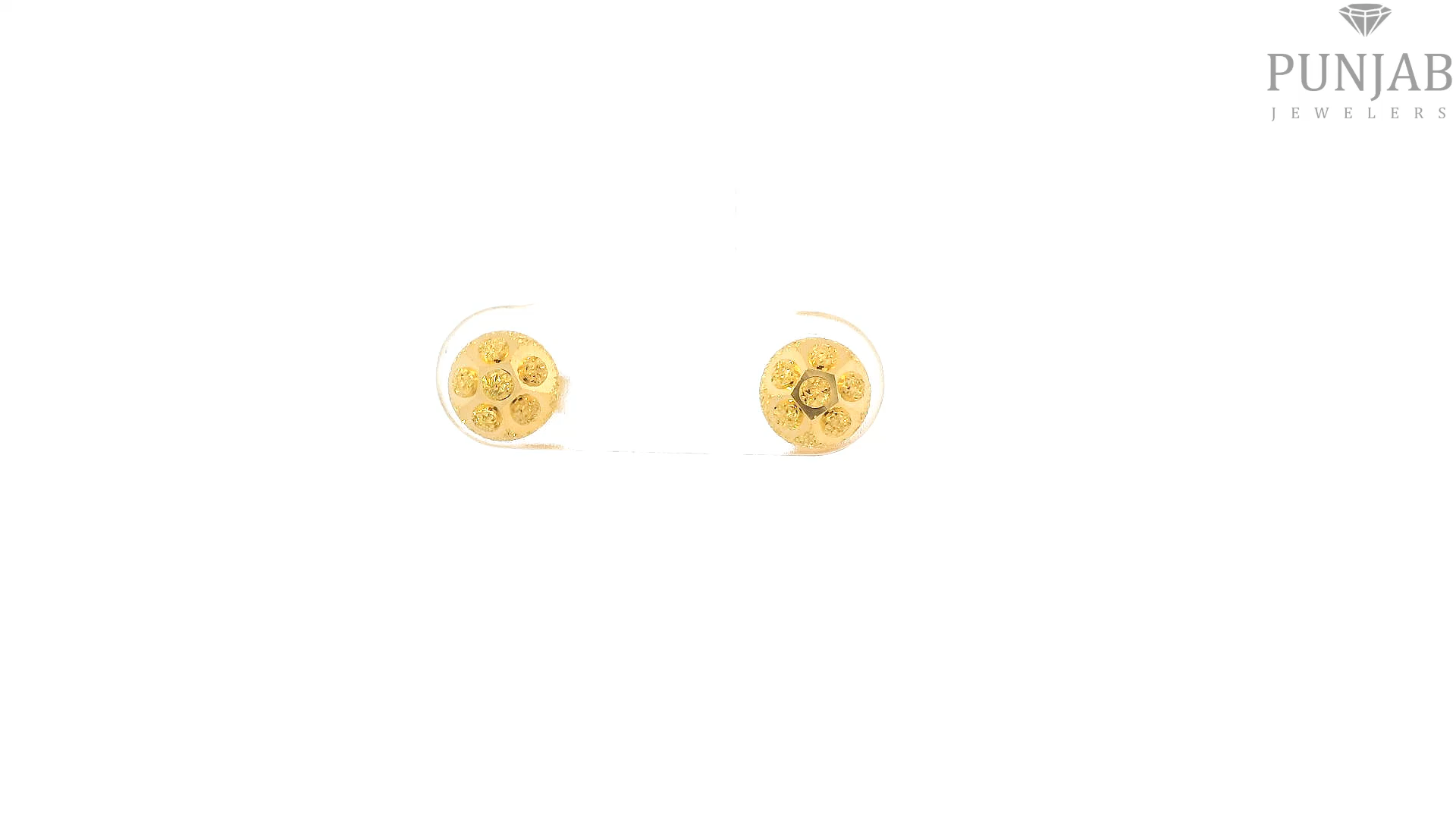 22K Yellow Gold Fancy Stud Earrings with Push Back
