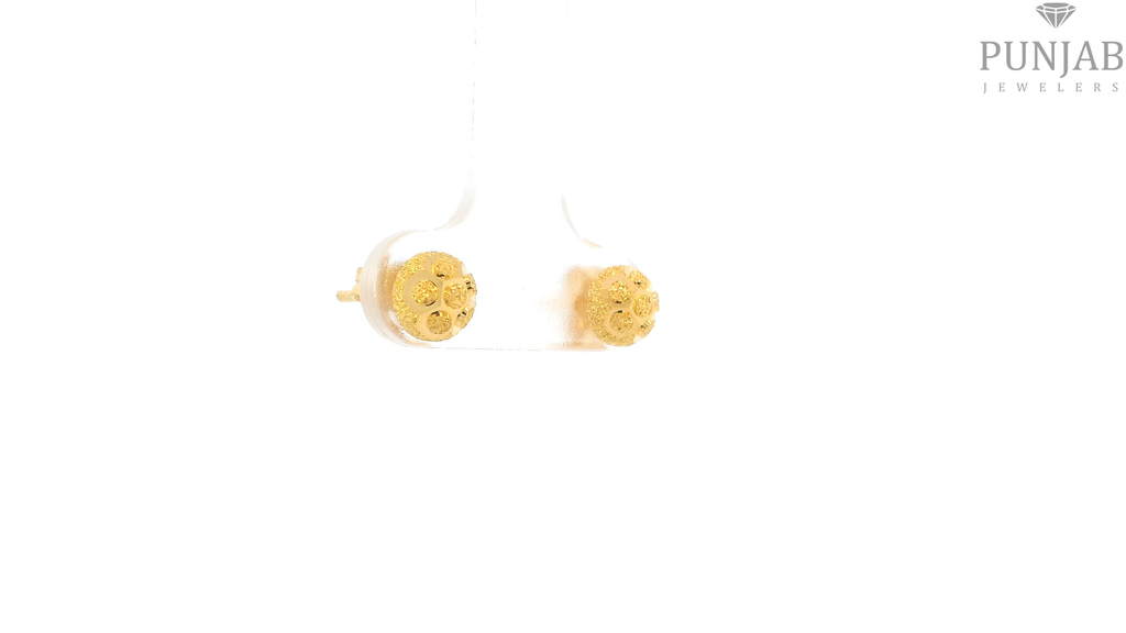 22K Yellow Gold Fancy Stud Earrings with Push Back