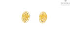 22K Yellow Gold Fancy Stud Earrings with Push Back