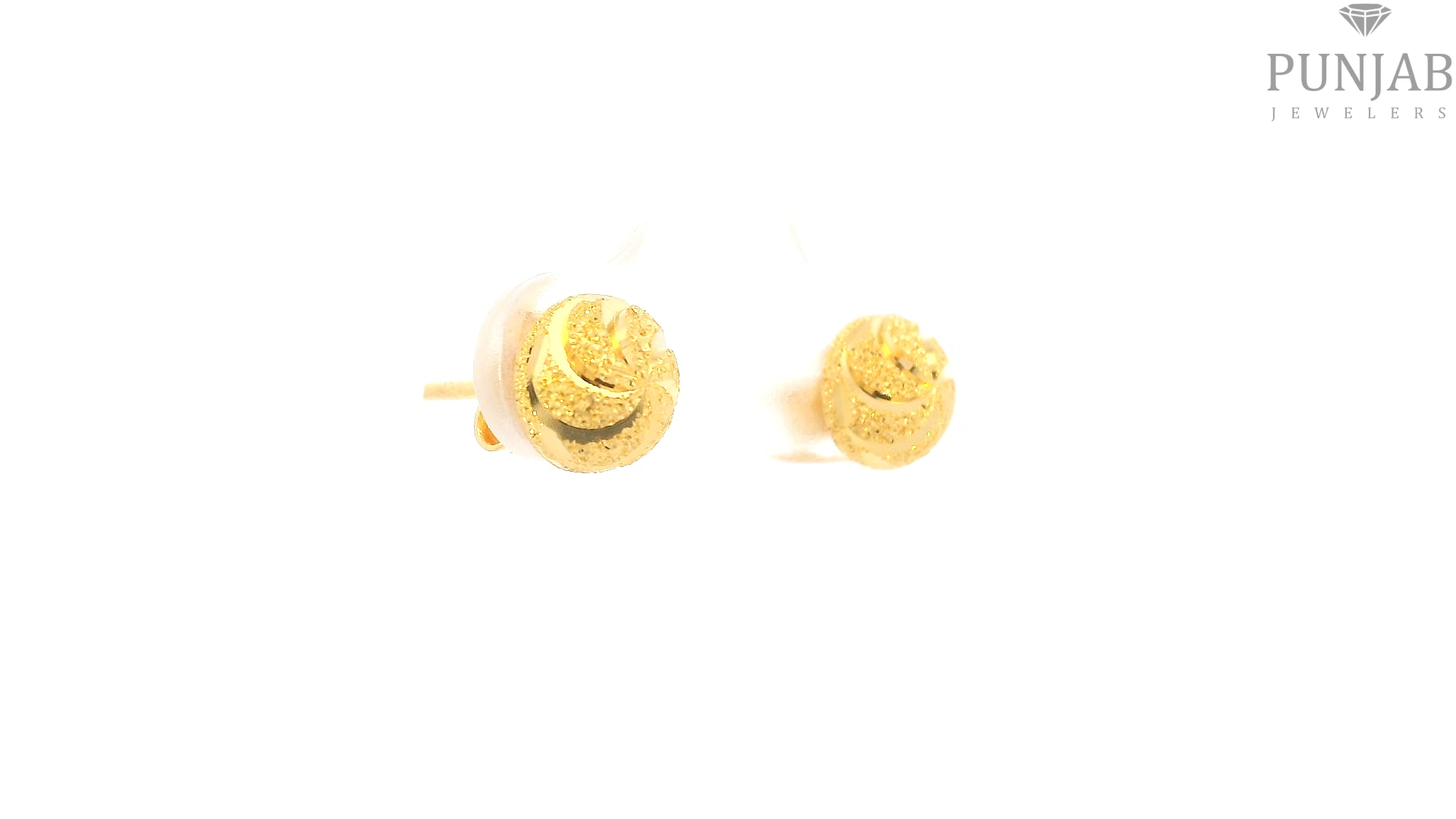 22K Yellow Gold Fancy Stud Earrings with Push Back