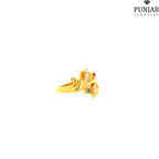 22K Yellow Gold Fancy Ring with Cubic Zirconia