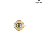 22K Yellow Gold Fancy Ring with Cubic Zirconia