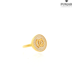 22K Yellow Gold Fancy Ring with Cubic Zirconia
