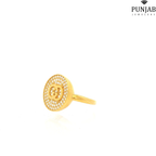 22K Yellow Gold Fancy Ring with Cubic Zirconia