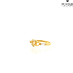 22K Yellow Gold Fancy Ring with Cubic Zirconia