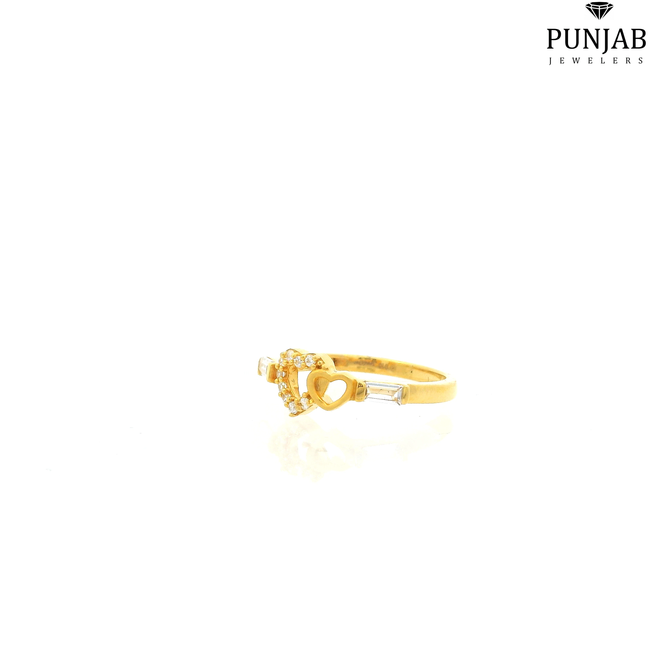 22K Yellow Gold Fancy Ring with Cubic Zirconia