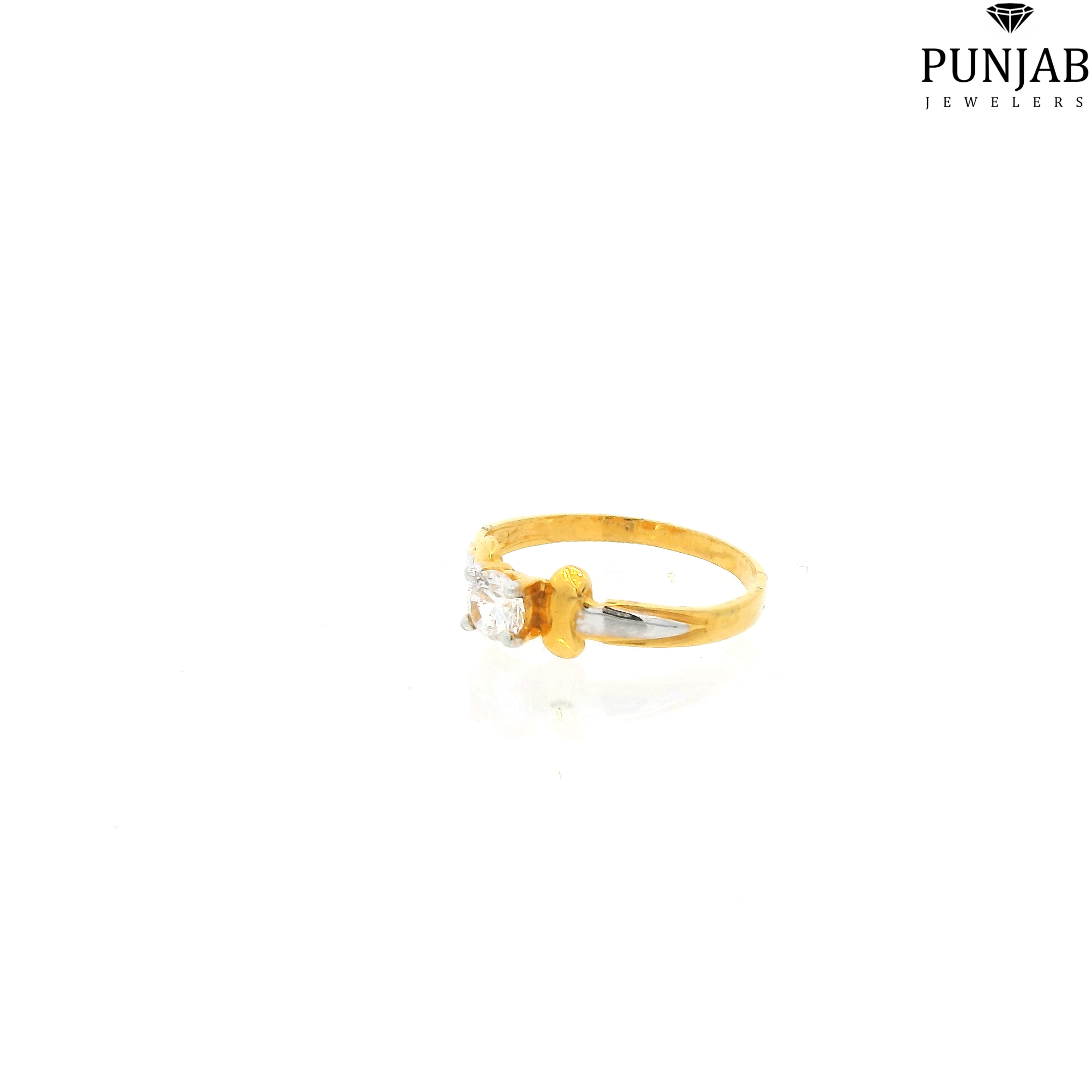 22K Yellow Gold Fancy Ring with Colored Cubic Zirconia