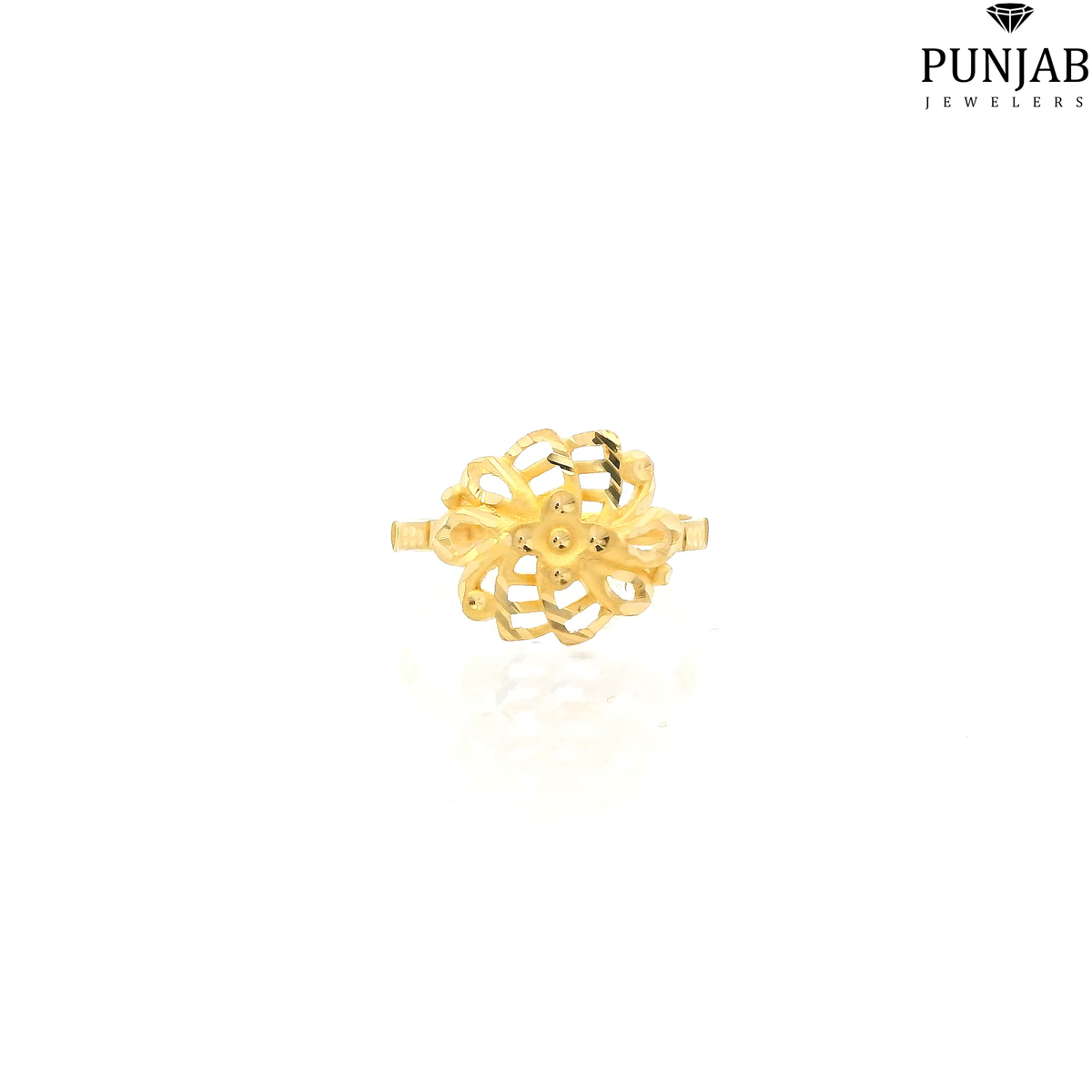 22K Yellow Gold Fancy Ring with Colored Stone