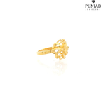 22K Yellow Gold Fancy Ring with Colored Stone