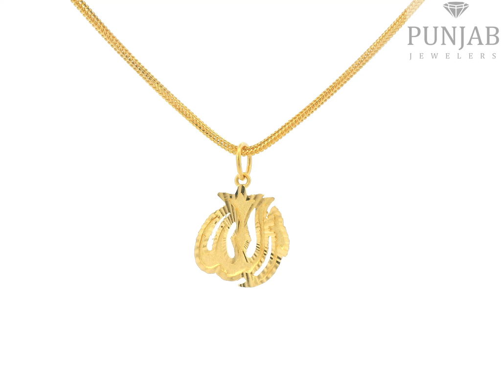 22K Yellow Gold Allah Pendant