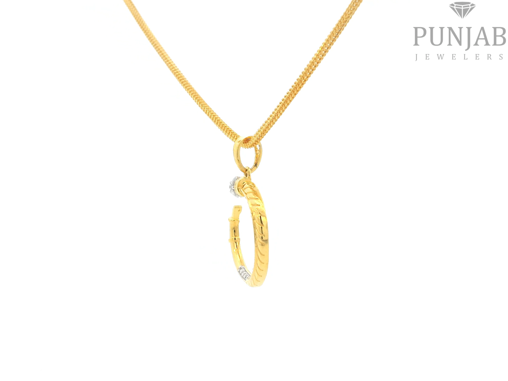 22K Yellow Gold Fancy Pendant with Cubic Zirconia