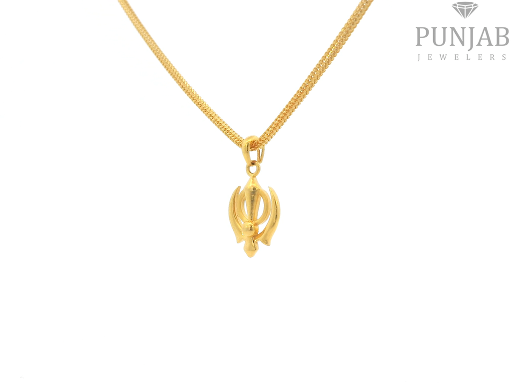 22K Yellow Gold Khanda Pendant