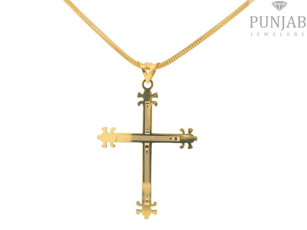 22K Yellow Gold Cross Pendant