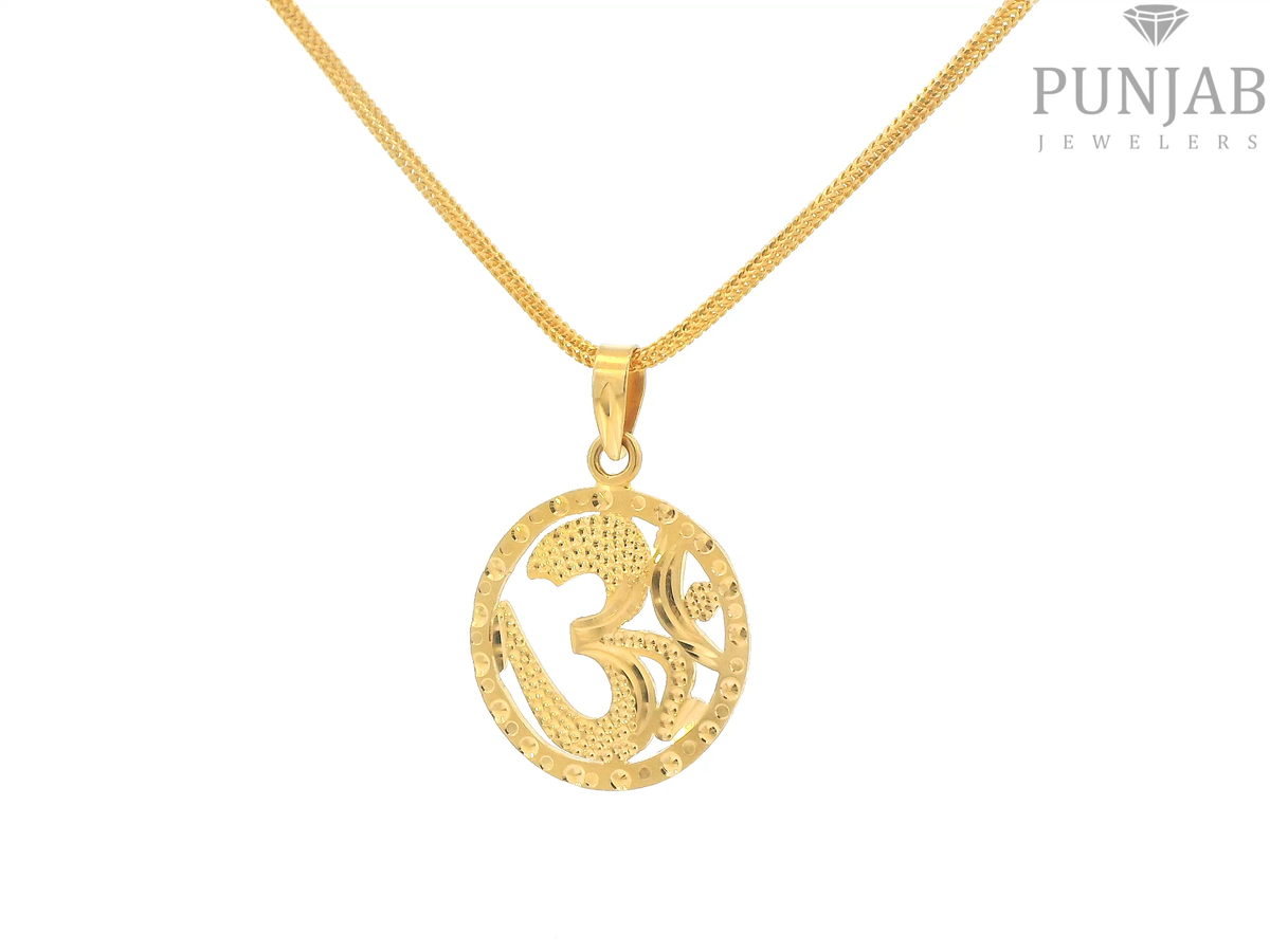 22K Yellow Gold Om Pendant