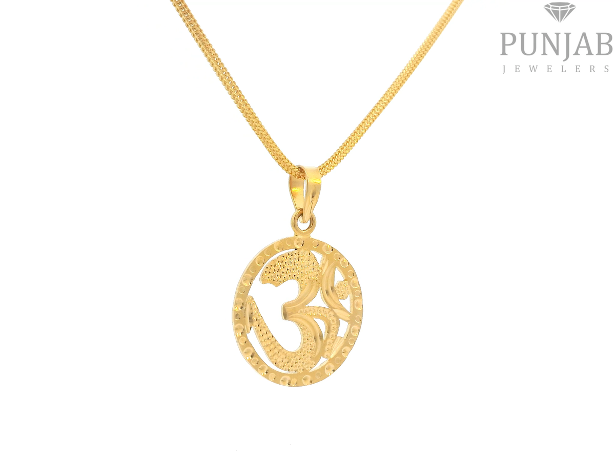 22K Yellow Gold Om Pendant