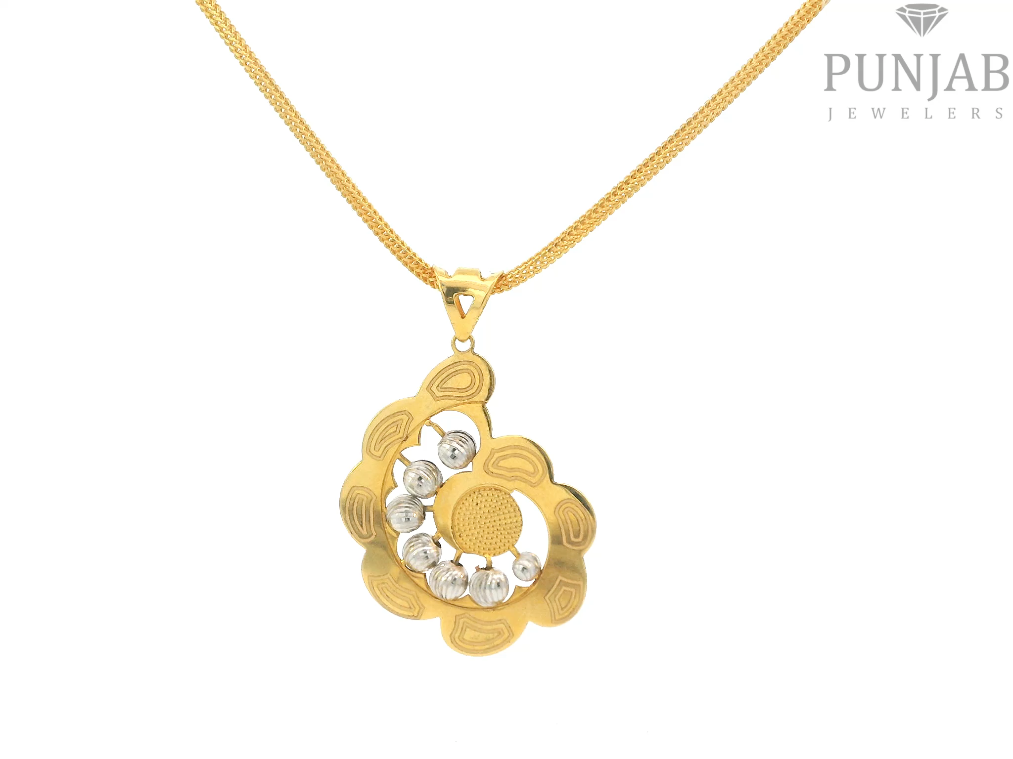 22K Two-Tone Gold Pendant