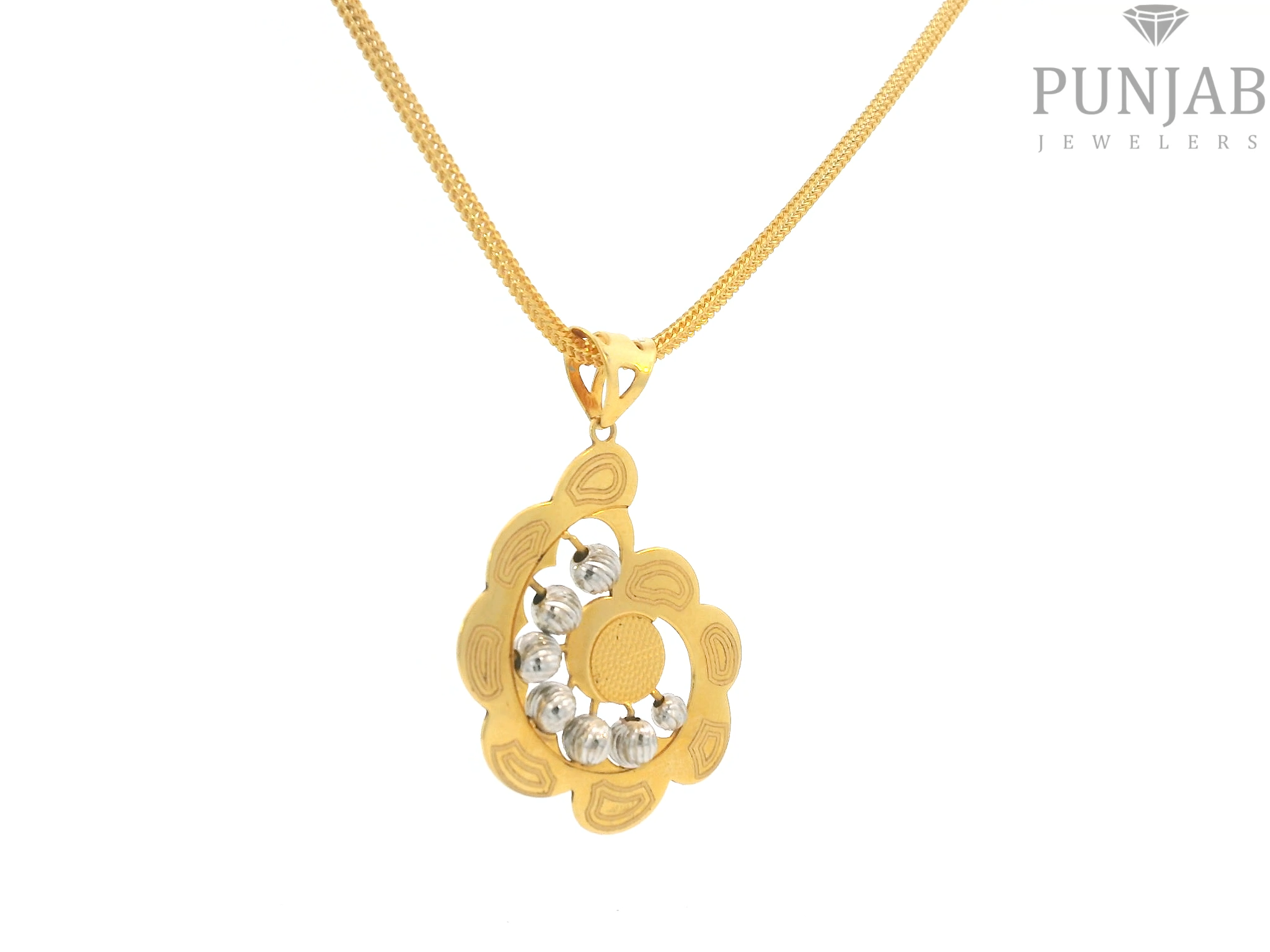22K Two-Tone Gold Pendant