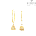 22K Yellow Gold Traditional Hoop Earrings