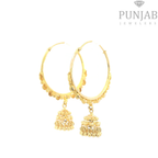 22K Yellow Gold Traditional Hoop Earrings