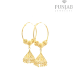 22K Yellow Gold Traditional Hoop Earrings