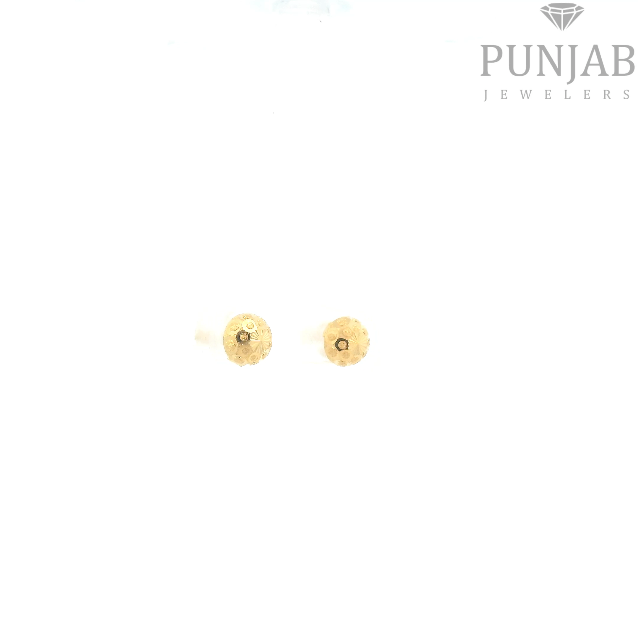 22K Yellow Gold Fancy Stud Earrings with Screw Back