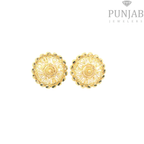 22K Yellow Gold Fancy Stud Earrings with Screw Back