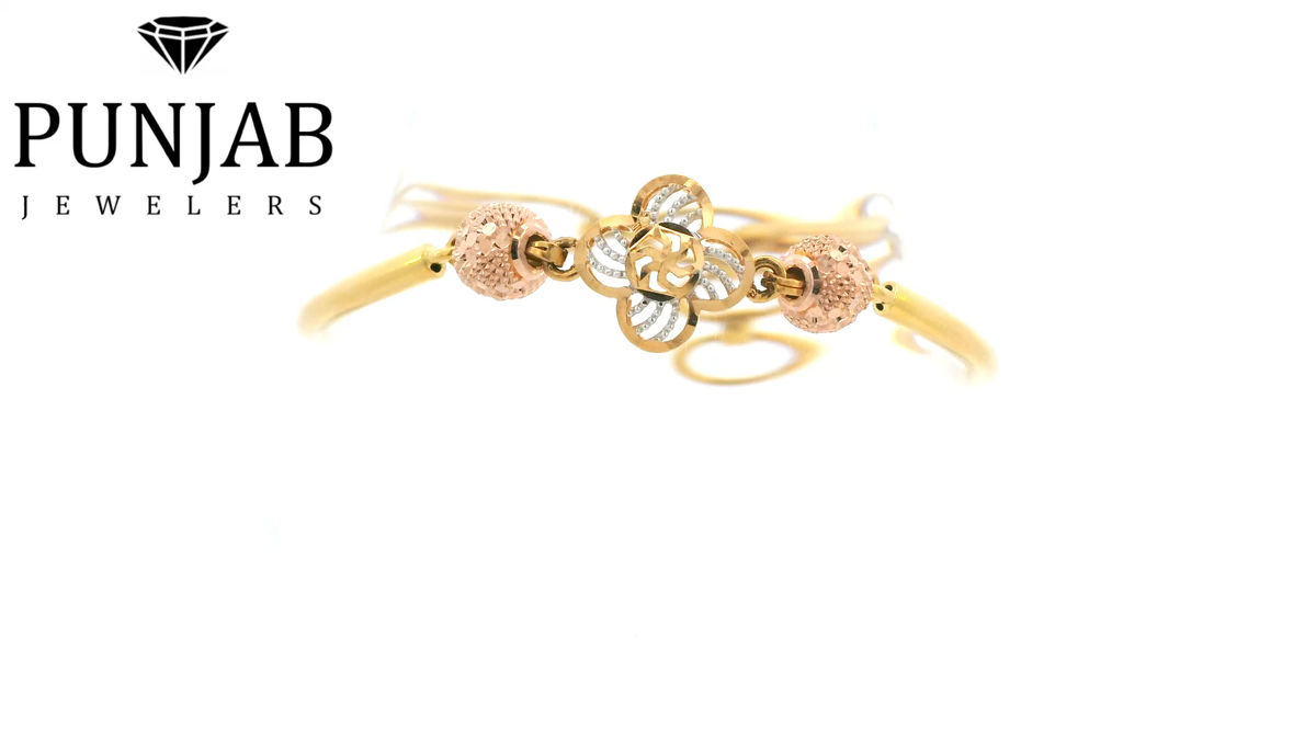 22K Two-Tone Gold Bracelet with Lobster Lock