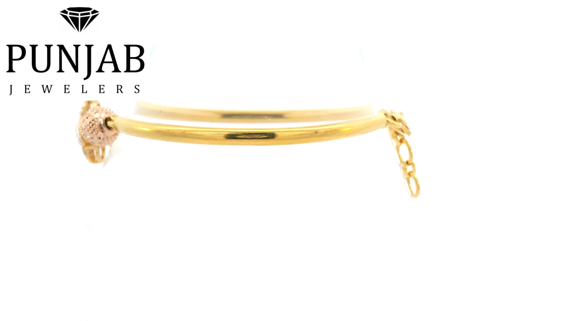 22K Two-Tone Gold Bracelet with Lobster Lock