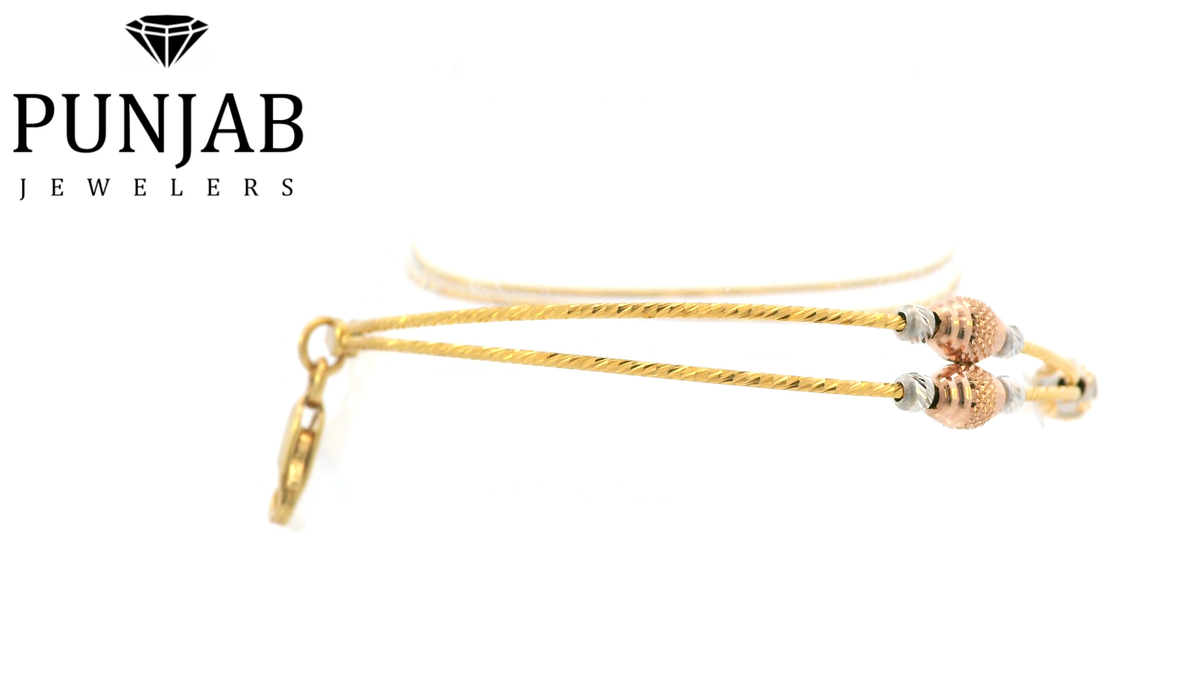 22K Two-Tone Gold Bracelet with Lobster Lock