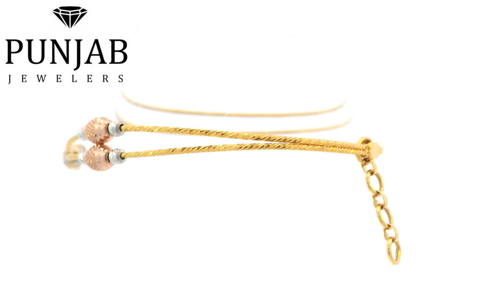 22K Two-Tone Gold Bracelet with Lobster Lock