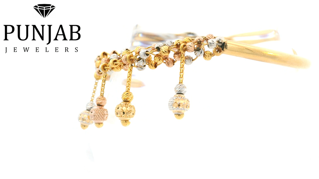 22K Three-Tone Gold Bracelet with Lobster Lock