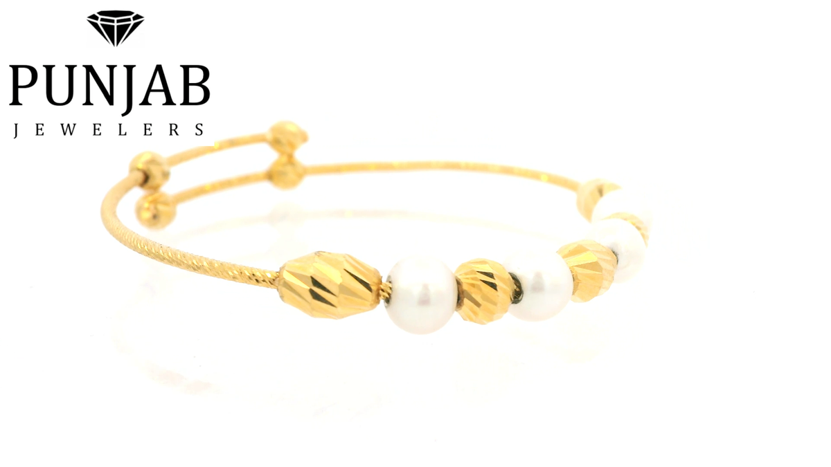 22K Two-Tone Gold Bangle