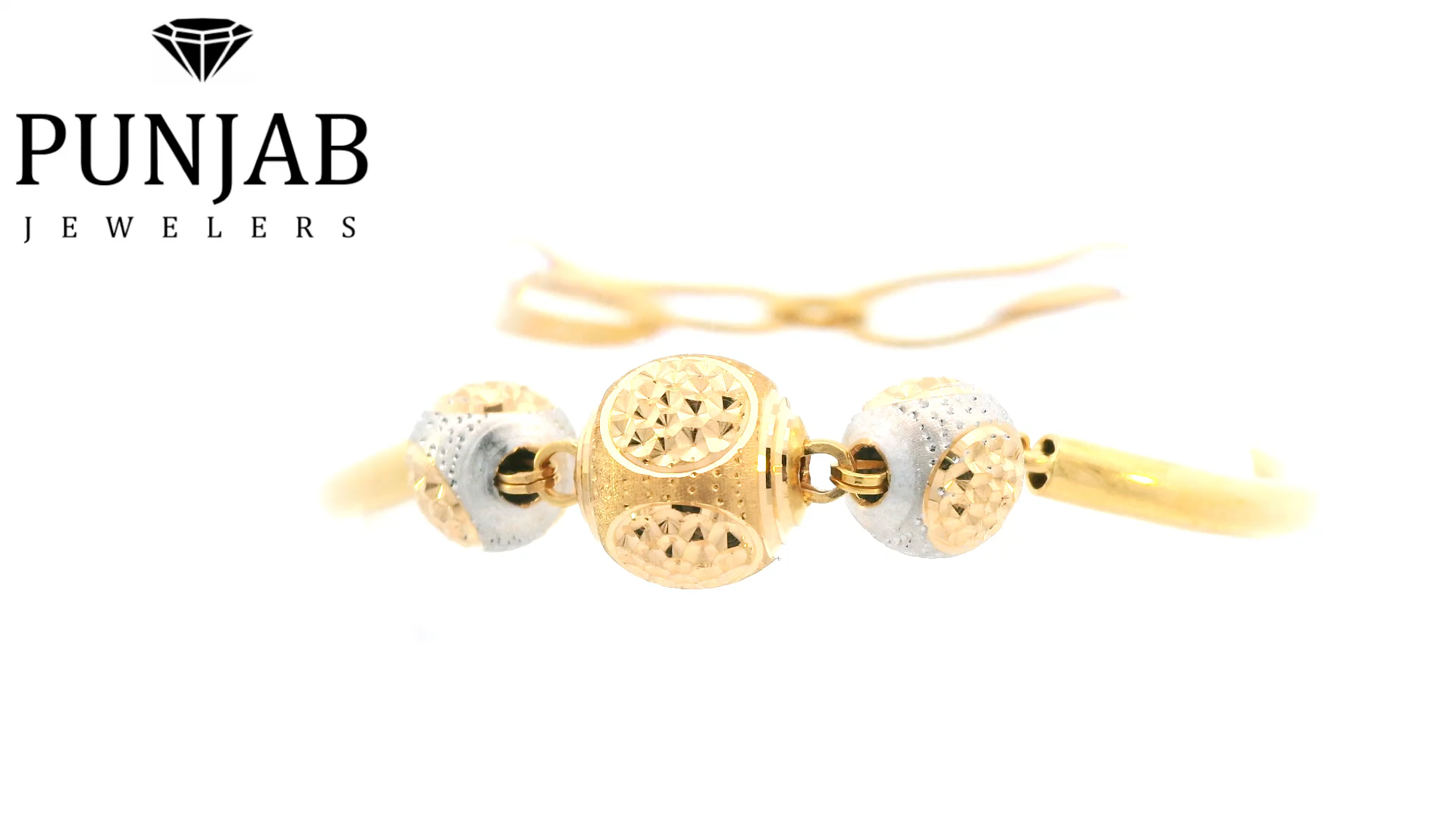 22K Two-Tone Gold Bracelet with Lobster Lock