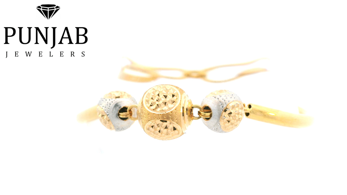 22K Two-Tone Gold Bracelet with Lobster Lock