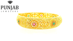 22K Yellow Gold Colored-Tone Bangle