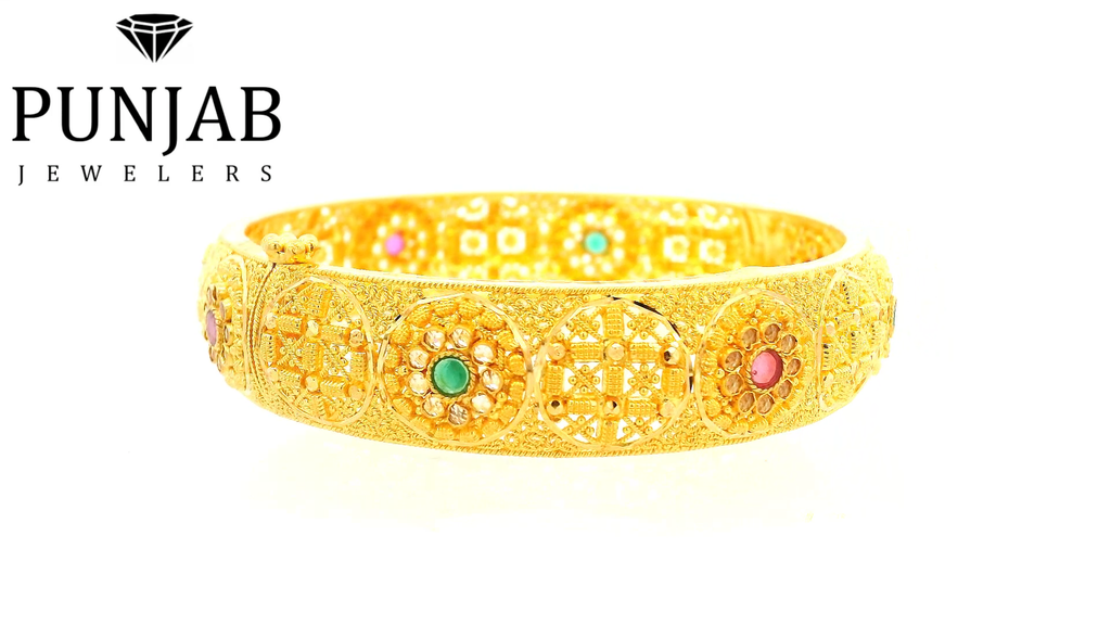 22K Yellow Gold Colored-Tone Bangle