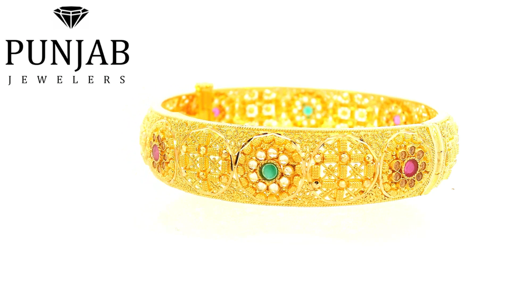 22K Yellow Gold Colored-Tone Bangle
