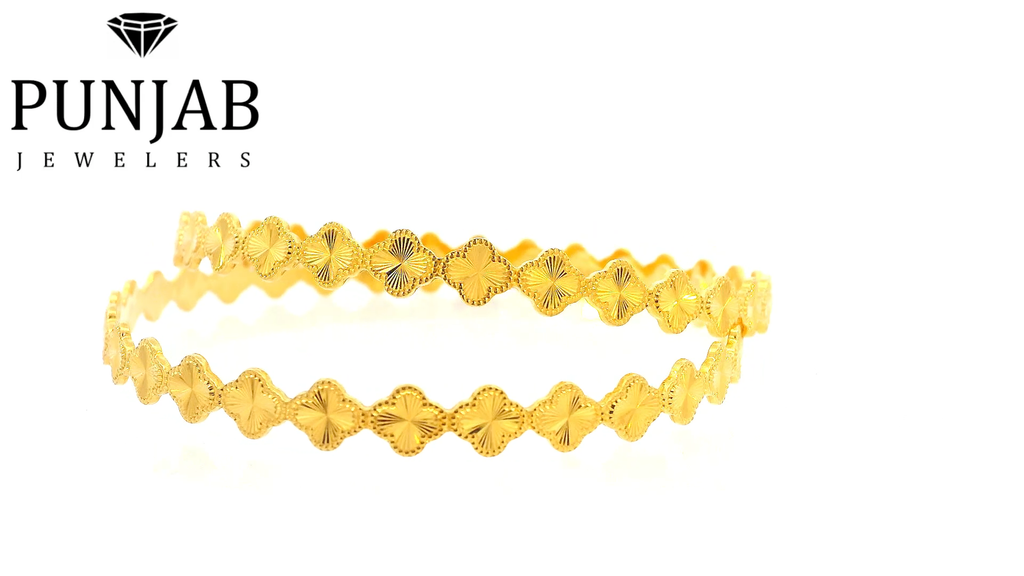 22K Yellow Gold Fancy Bangle