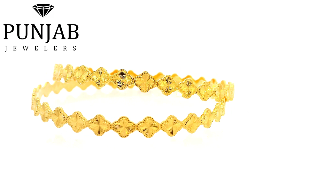 22K Yellow Gold Fancy Bangle