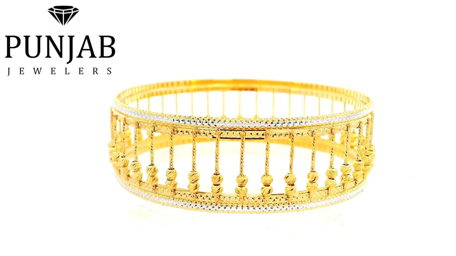22K Two-Tone Gold Bangle