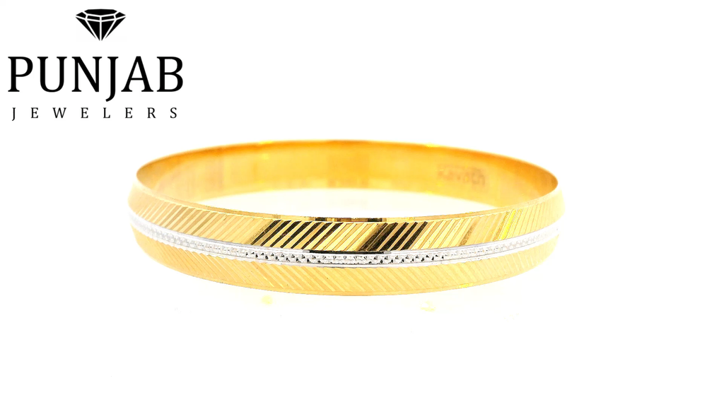 22K Two-Tone Gold Bangle
