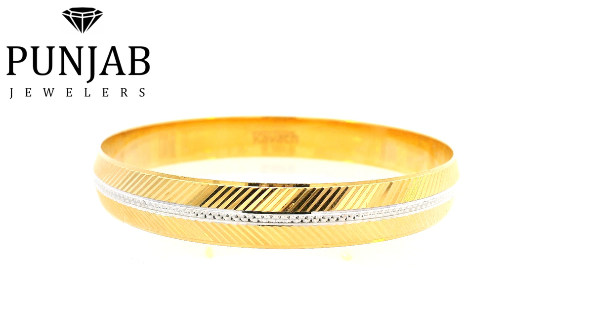 22K Two-Tone Gold Bangle