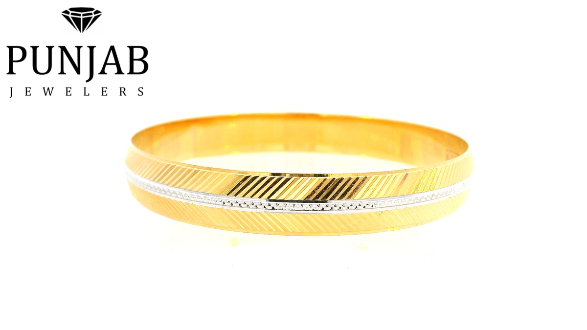 22K Two-Tone Gold Bangle