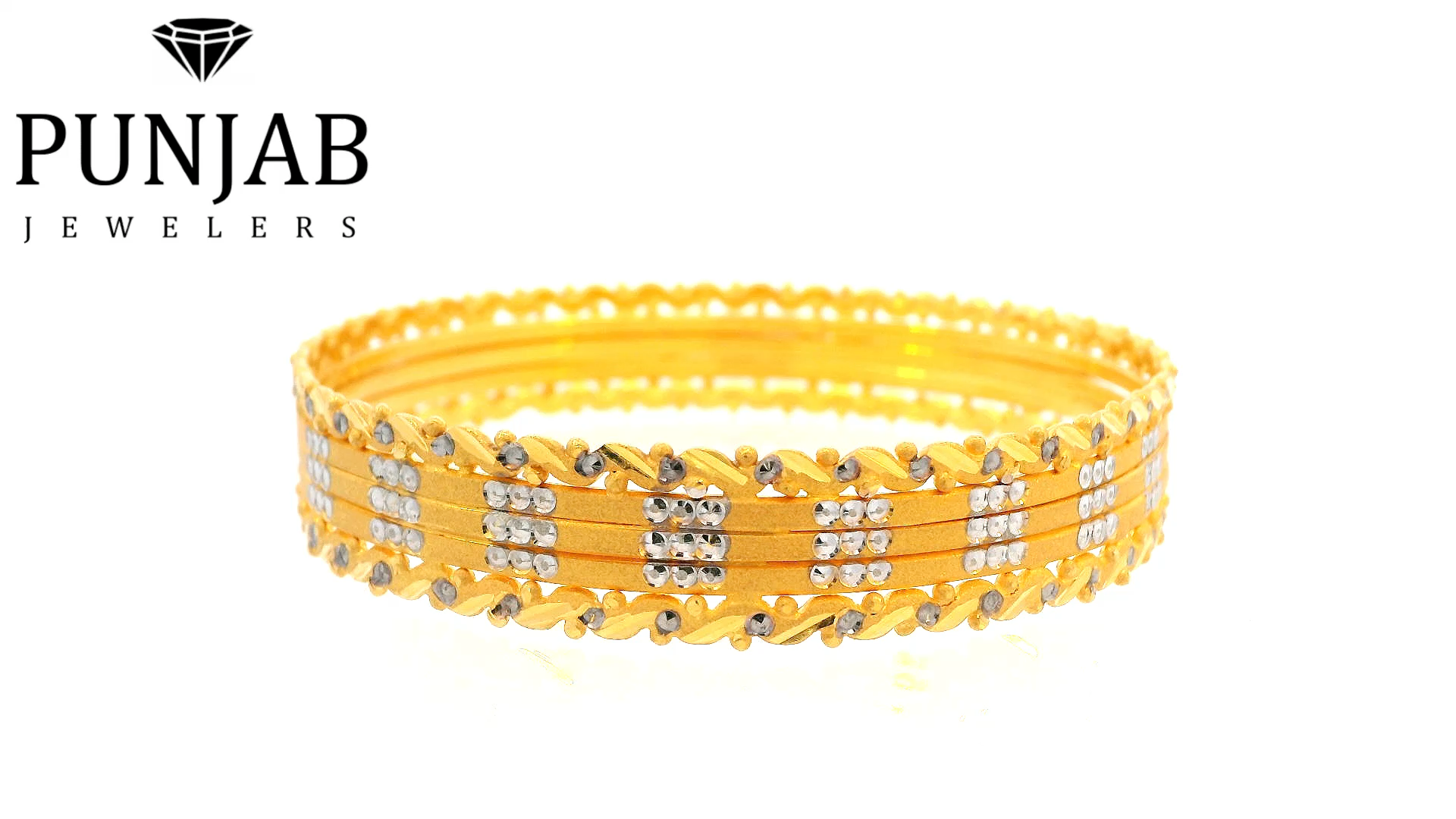 22K Two-Tone Gold Bangle