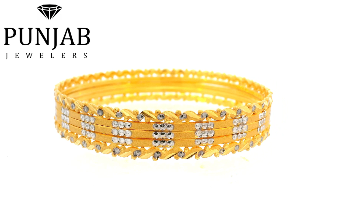 22K Two-Tone Gold Bangle