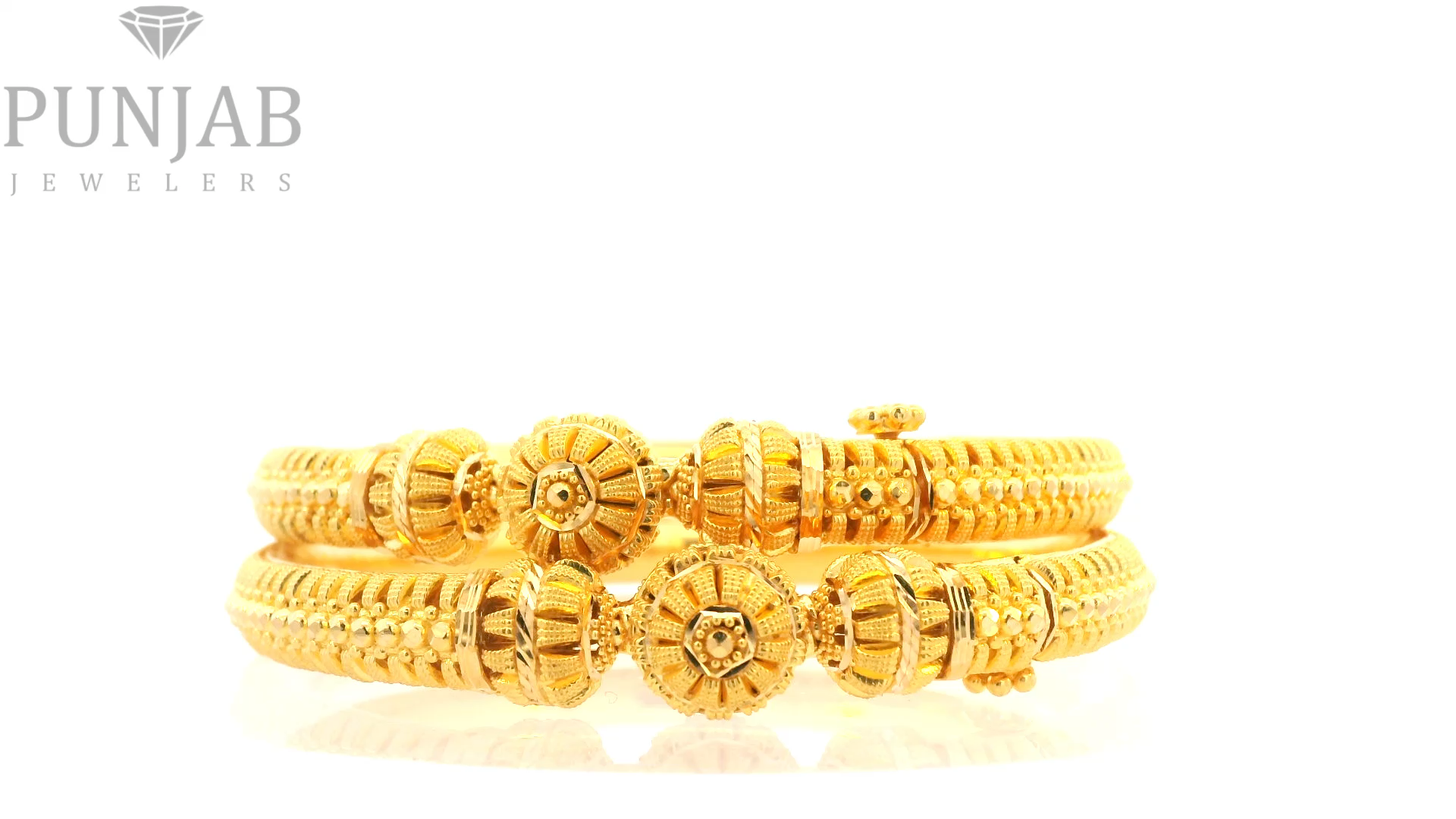 22K Yellow Gold Traditional Screw Open Bangles – Classic Heritage Design